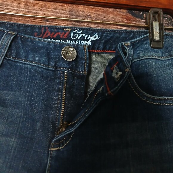 Tommy Hilfiger Jeans 2 Spirit Crop Ankle Low Rise Dark Wash Denim Flap Pocket - Picture 6 of 7